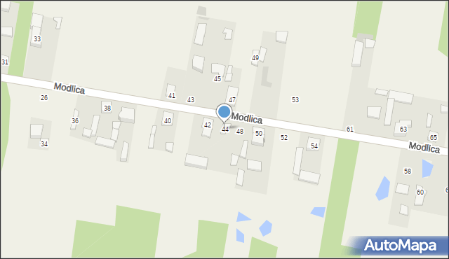 Modlica, Modlica, 44, mapa Modlica