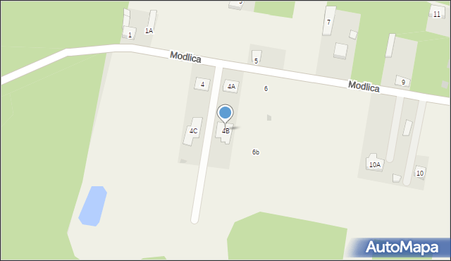 Modlica, Modlica, 4B, mapa Modlica