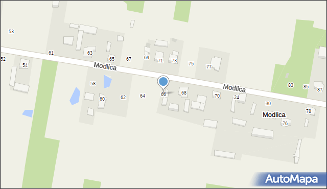 Modlica, Modlica, 66, mapa Modlica