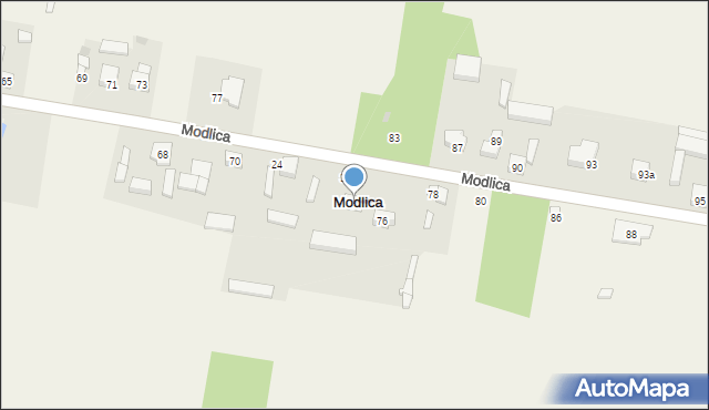 Modlica, Modlica, 74, mapa Modlica