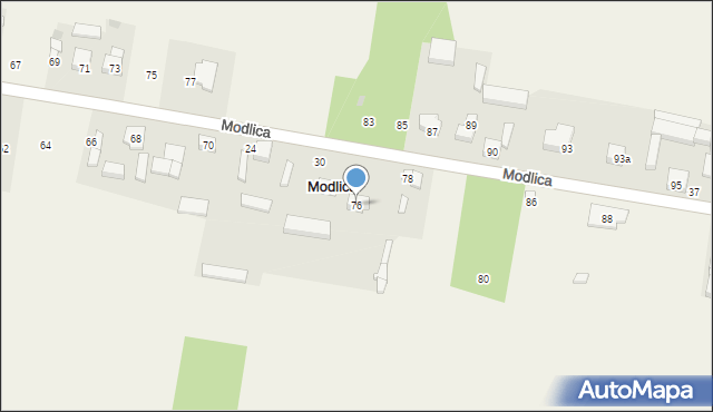 Modlica, Modlica, 76, mapa Modlica