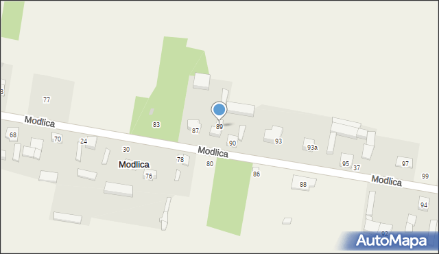 Modlica, Modlica, 89, mapa Modlica