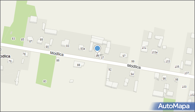 Modlica, Modlica, 95, mapa Modlica