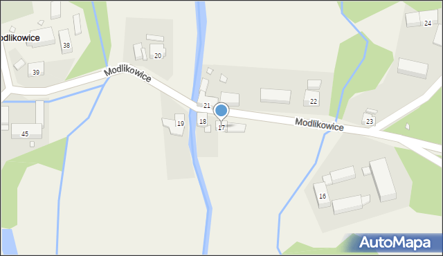 Modlikowice, Modlikowice, 17, mapa Modlikowice