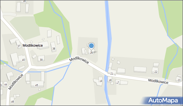 Modlikowice, Modlikowice, 20, mapa Modlikowice