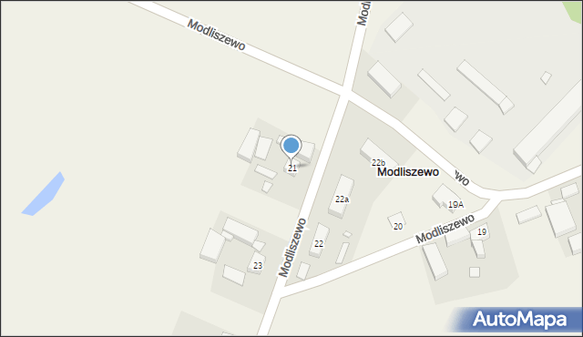 Modliszewo, Modliszewo, 21, mapa Modliszewo