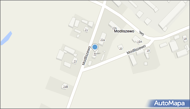 Modliszewo, Modliszewo, 22, mapa Modliszewo