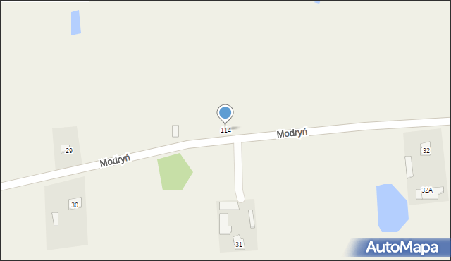 Modryń-Kolonia, Modryń-Kolonia, 114, mapa Modryń-Kolonia