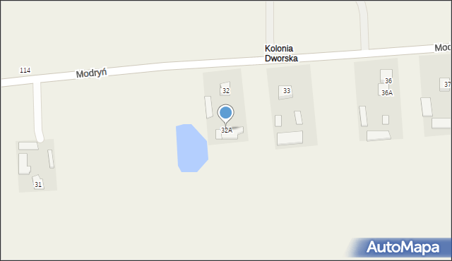 Modryń-Kolonia, Modryń-Kolonia, 32A, mapa Modryń-Kolonia