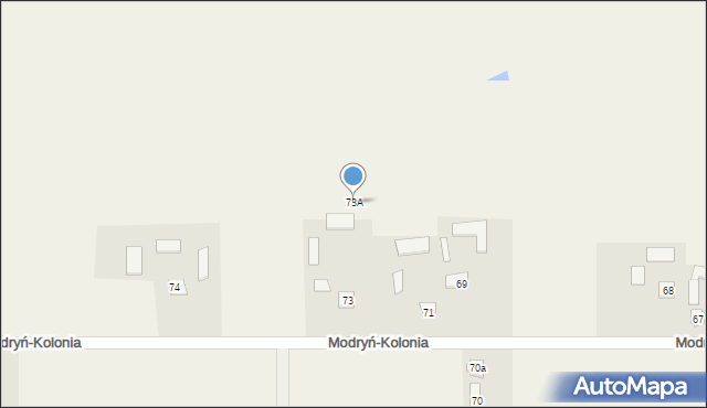 Modryń-Kolonia, Modryń-Kolonia, 73A, mapa Modryń-Kolonia