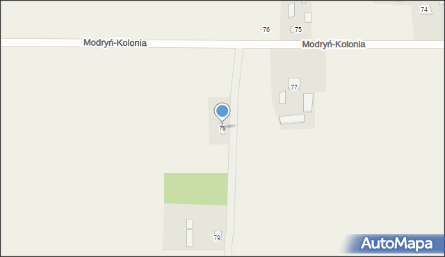 Modryń-Kolonia, Modryń-Kolonia, 78, mapa Modryń-Kolonia