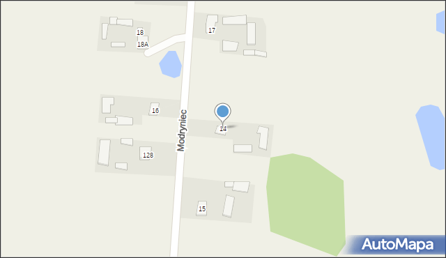 Modryniec, Modryniec, 14, mapa Modryniec