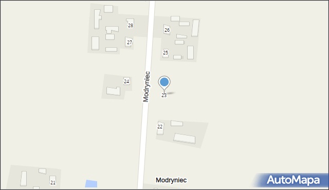 Modryniec, Modryniec, 23, mapa Modryniec