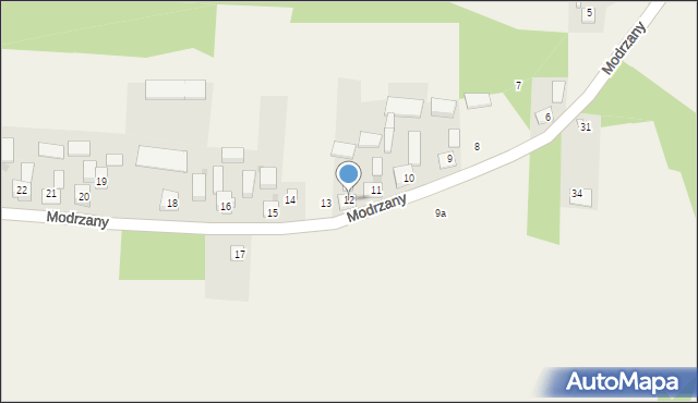 Modrzany, Modrzany, 12, mapa Modrzany