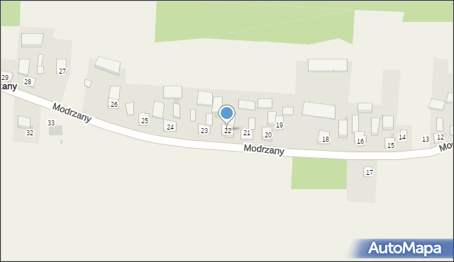 Modrzany, Modrzany, 22, mapa Modrzany
