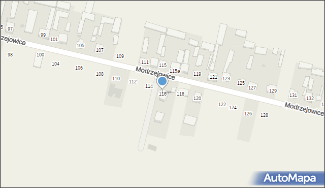 Modrzejowice, Modrzejowice, 116, mapa Modrzejowice