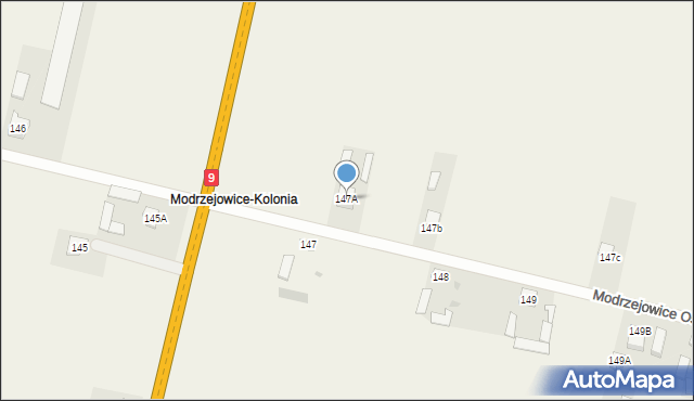 Modrzejowice, Modrzejowice, 147A, mapa Modrzejowice