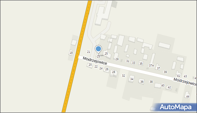 Modrzejowice, Modrzejowice, 23, mapa Modrzejowice