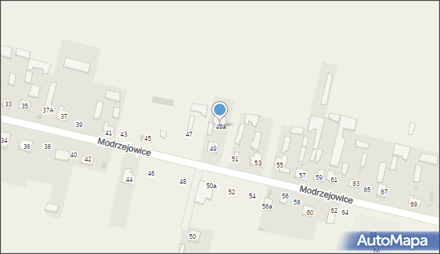 Modrzejowice, Modrzejowice, 49a, mapa Modrzejowice
