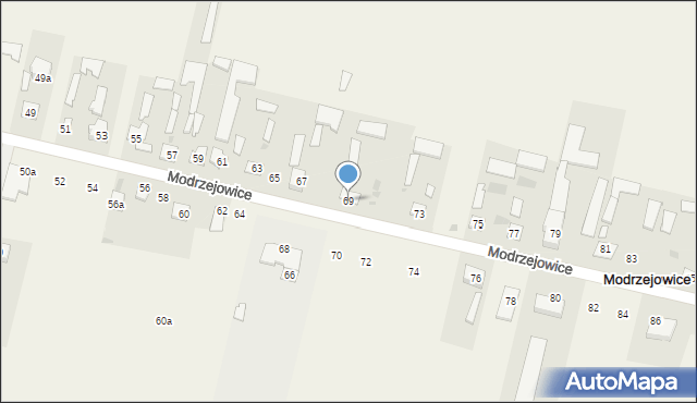 Modrzejowice, Modrzejowice, 69, mapa Modrzejowice