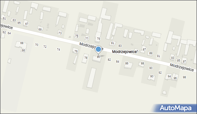 Modrzejowice, Modrzejowice, 80, mapa Modrzejowice