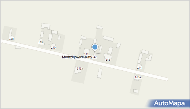 Modrzejowice, Modrzejowice-Kąty, 142, mapa Modrzejowice