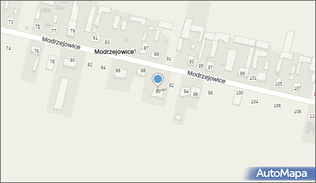 Modrzejowice Osada, Modrzejowice Osada, 90, mapa Modrzejowice Osada