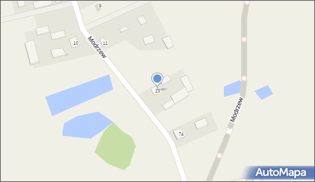Modrzew, Modrzew, 13, mapa Modrzew