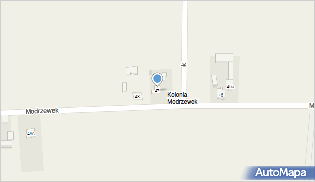 Modrzewek, Modrzewek, 47, mapa Modrzewek