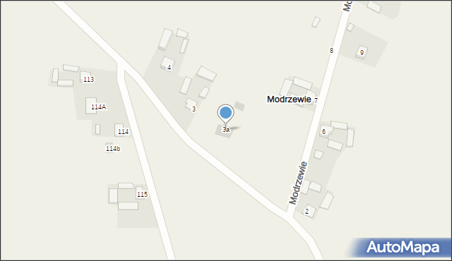 Modrzewie, Modrzewie, 3a, mapa Modrzewie