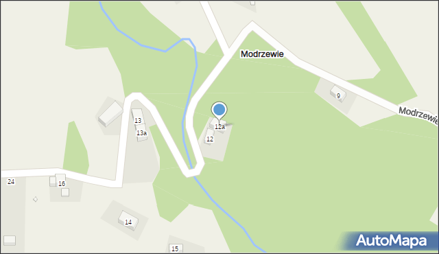 Modrzewie, Modrzewie, 12a, mapa Modrzewie