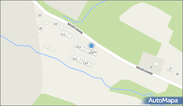 Modrzewie, Modrzewie, 22/3, mapa Modrzewie