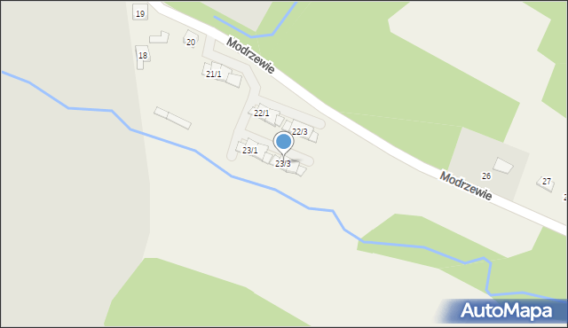 Modrzewie, Modrzewie, 23/3, mapa Modrzewie
