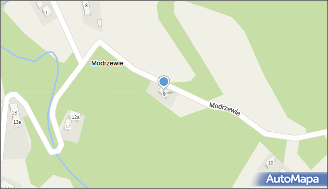 Modrzewie, Modrzewie, 9, mapa Modrzewie