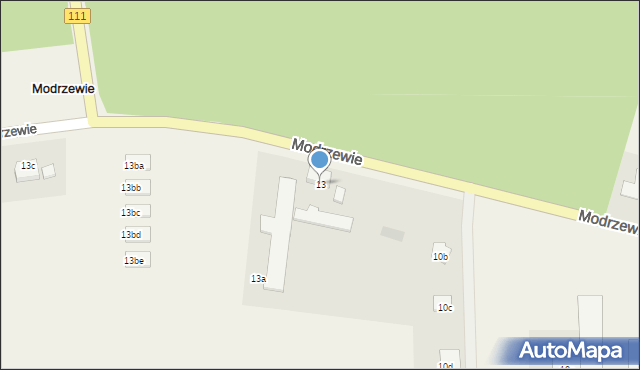 Modrzewie, Modrzewie, 13, mapa Modrzewie