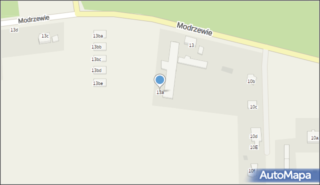 Modrzewie, Modrzewie, 13a, mapa Modrzewie