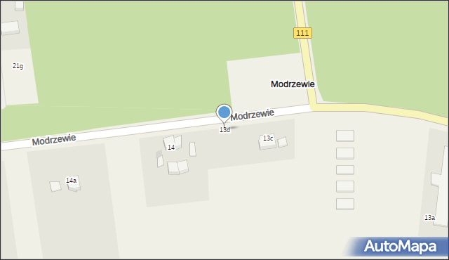 Modrzewie, Modrzewie, 13d, mapa Modrzewie