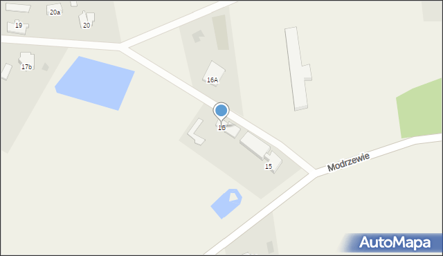 Modrzewie, Modrzewie, 16, mapa Modrzewie