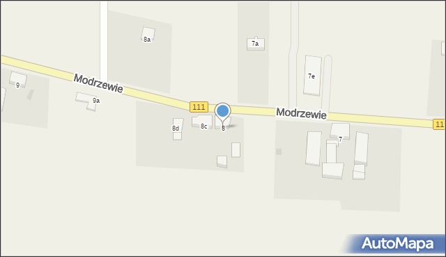Modrzewie, Modrzewie, 8, mapa Modrzewie