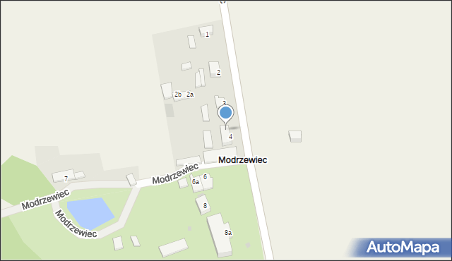 Modrzewiec, Modrzewiec, 4a, mapa Modrzewiec