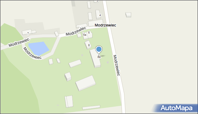 Modrzewiec, Modrzewiec, 8a, mapa Modrzewiec