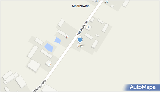 Modrzewina, Modrzewina, 18A, mapa Modrzewina