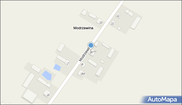 Modrzewina, Modrzewina, 19, mapa Modrzewina