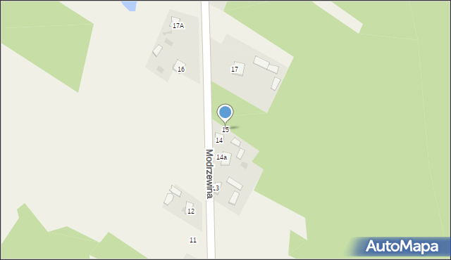 Modrzewina, Modrzewina, 15, mapa Modrzewina