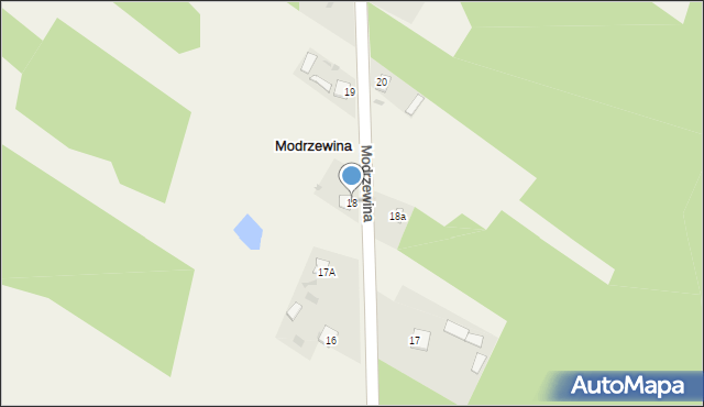 Modrzewina, Modrzewina, 18, mapa Modrzewina