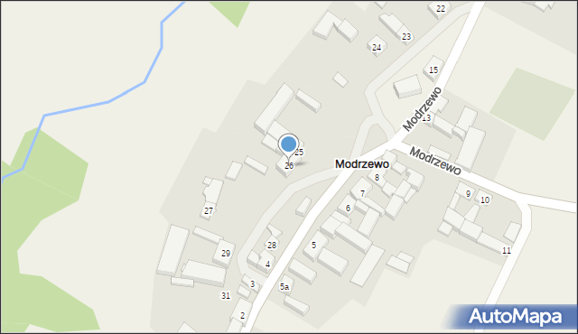 Modrzewo, Modrzewo, 26, mapa Modrzewo