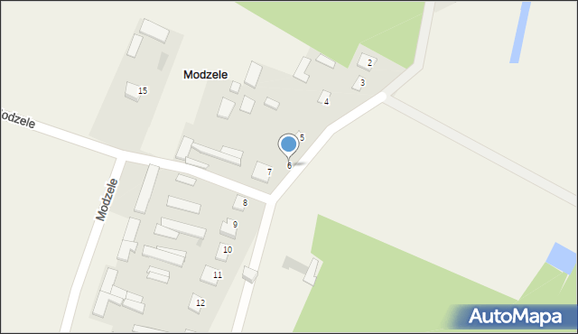 Modzele, Modzele, 6, mapa Modzele
