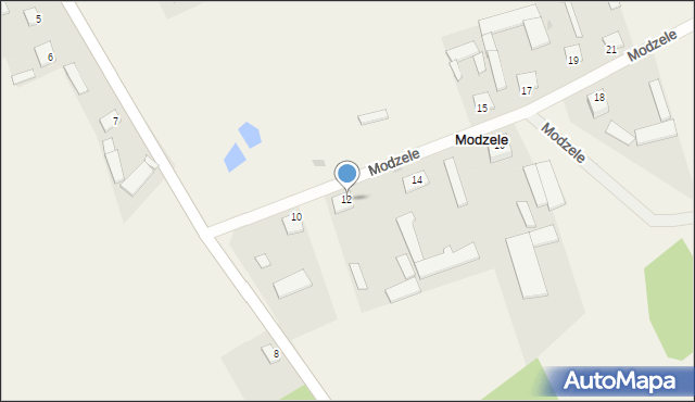 Modzele, Modzele, 12, mapa Modzele