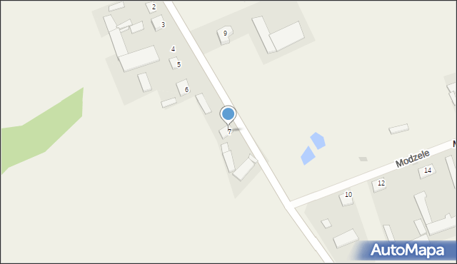 Modzele, Modzele, 7, mapa Modzele