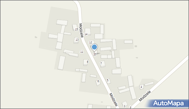 Modzele, Modzele, 10, mapa Modzele